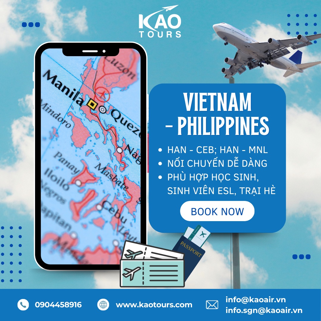 Du học và trại hè Philippines: Lịch bay, giá vé, hãng bay phù hợp cho học sinh Việt Nam